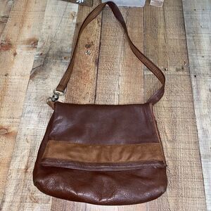Stefania Italy brown pebbled soft leather shoulder bag